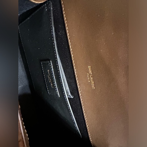 Yves Saint Laurent (ysl) medium suede envelope crossbody handbag/bag dark brown - Picture 7 of 12